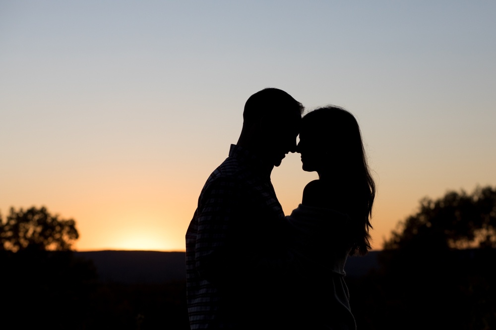 Fall sunset engagement session